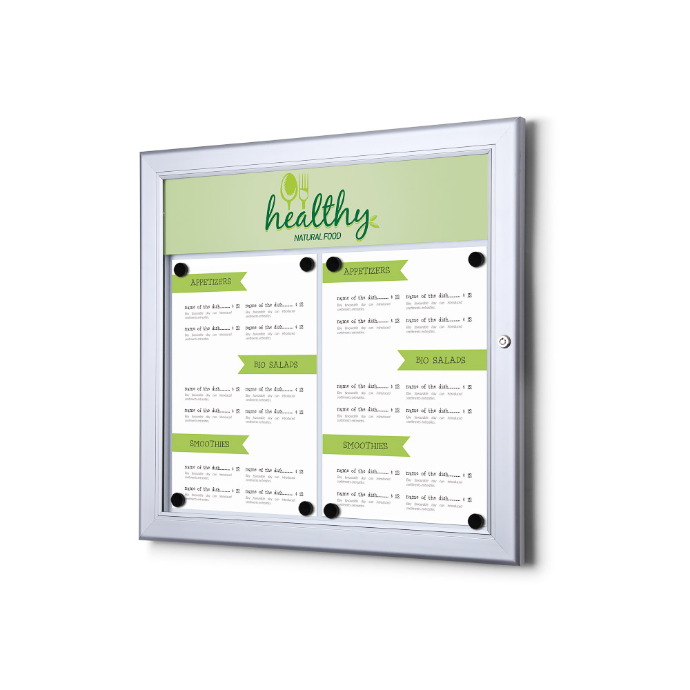 Outdoor Menu Case with Logo Panel